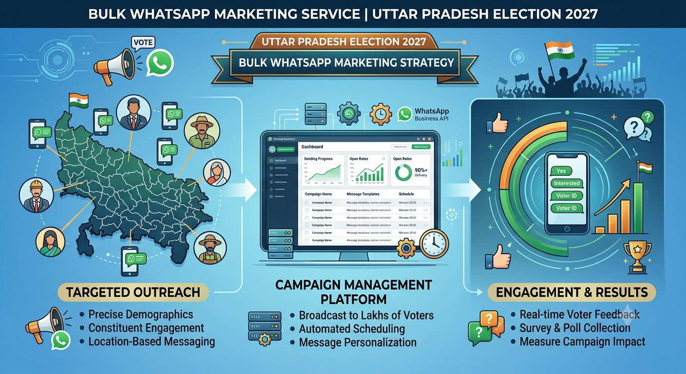 Bulk WhatsApp Marketing Service for Uttar Pradesh Election 2027: Smart Voter Outreach